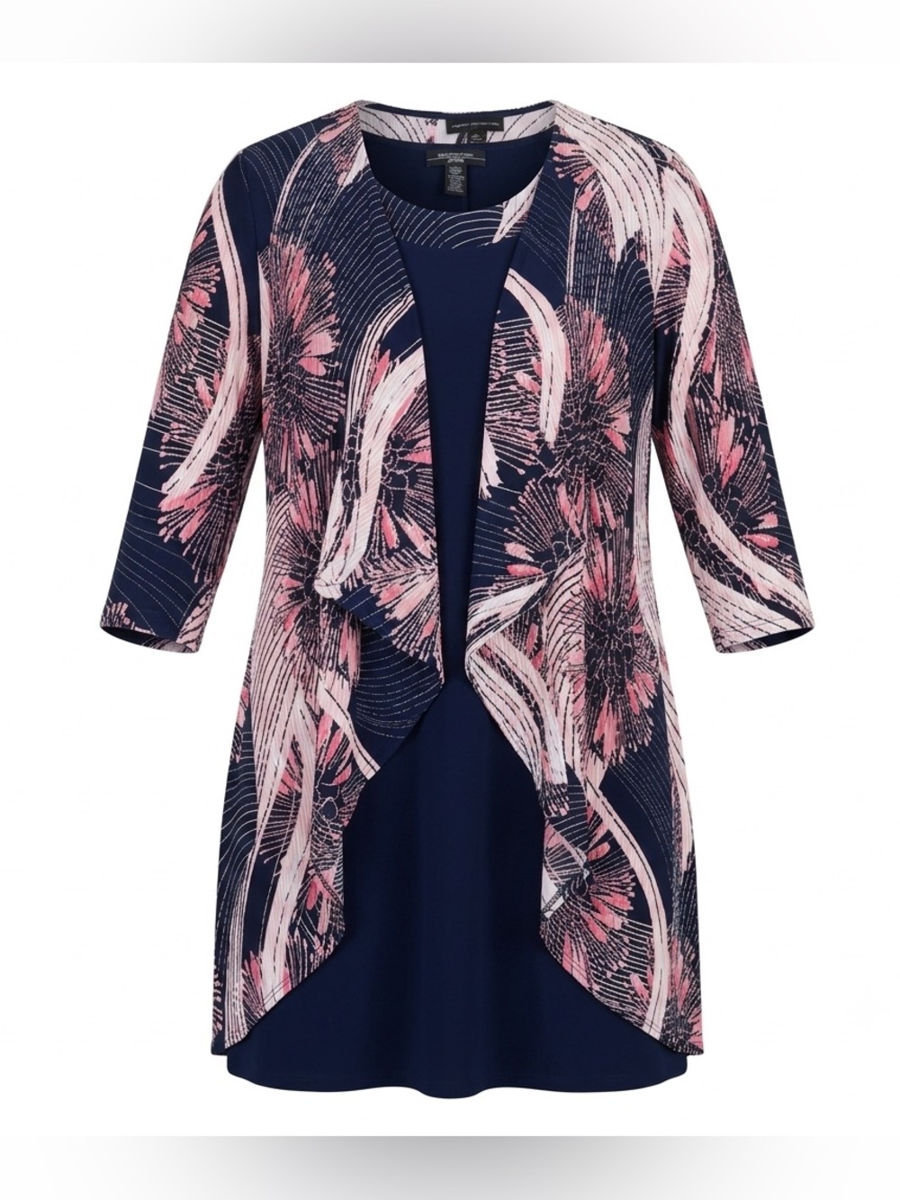 R & M Richards Women's Blue/pink Flyaway 2-Piece Jacket & Dress Size 10 Petite